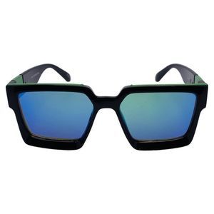 6143 | Green/Black Mirrored Square Sunglasses